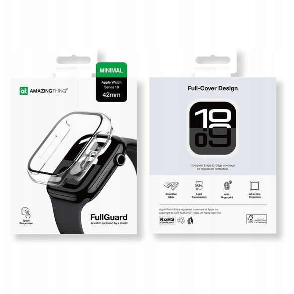 Θήκη με σκληρυμένο γυαλί AMAZINGTHING Radix Glass για Apple Watch 42mm – διαφανές
