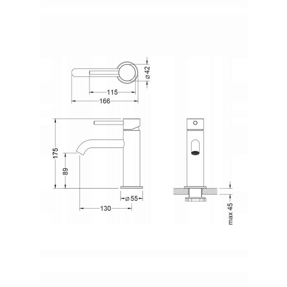 Νιπτήρας βρύσης BlueWater BOSTON BOS-BUN.010, μαύρο ματ