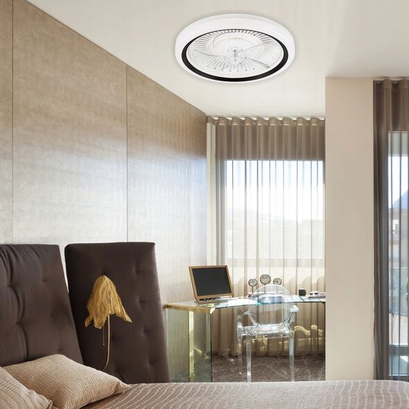 Lamkur Gemma 49908 ανεμιστήρας οροφής φωτιστικό 1x37W LED 3000K 4000 lm λευκό