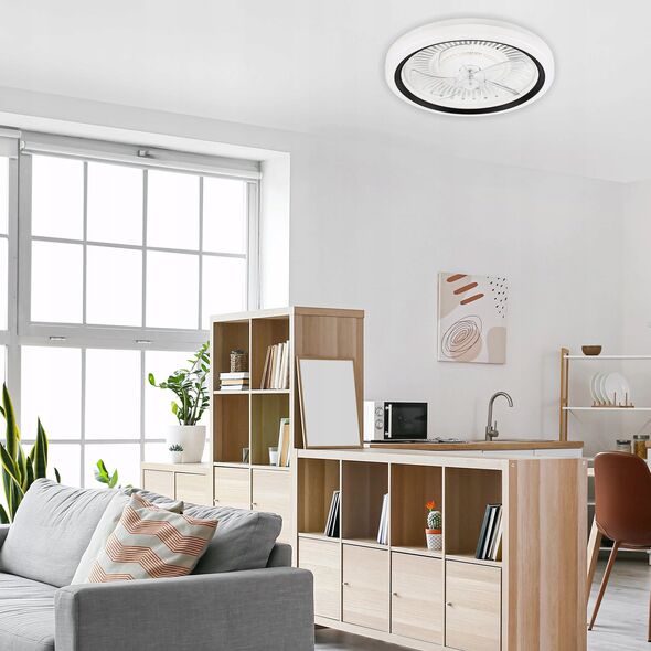 Lamkur Gemma 49908 ανεμιστήρας οροφής φωτιστικό 1x37W LED 3000K 4000 lm λευκό