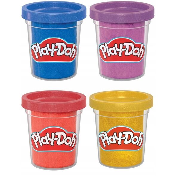 Play-Doh 4 Pack Specialty 340 g - Λαμπερό Μεταλλικό