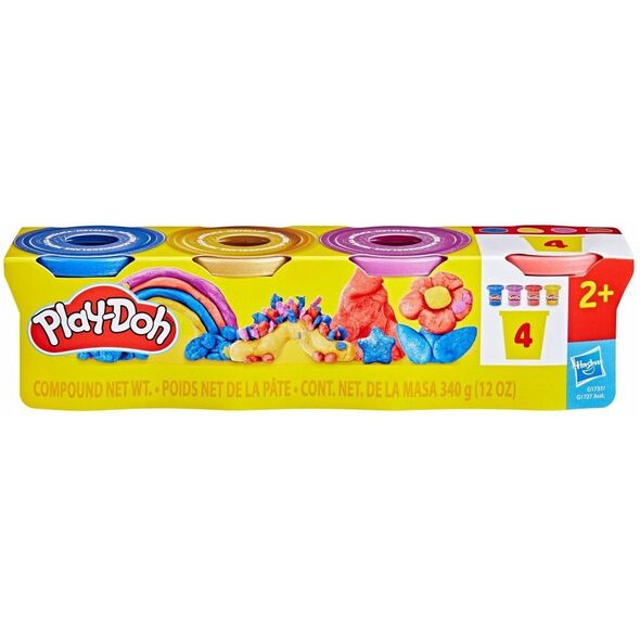 Play-Doh 4 Pack Specialty 340 g - Λαμπερό Μεταλλικό