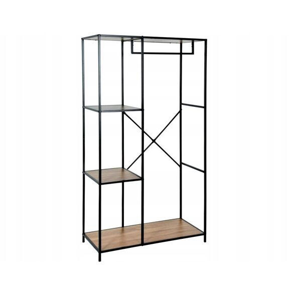 Μεταλλική ραφιέρα με 4 ράφια MDF, 90 x 40 x 167 cm