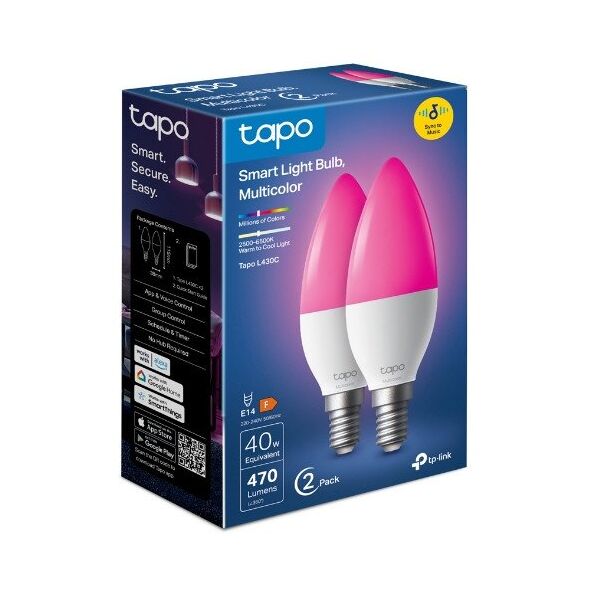 TP-Link Tapo L430C lampa LED Wielo 6500 K 4,8 W E14 F