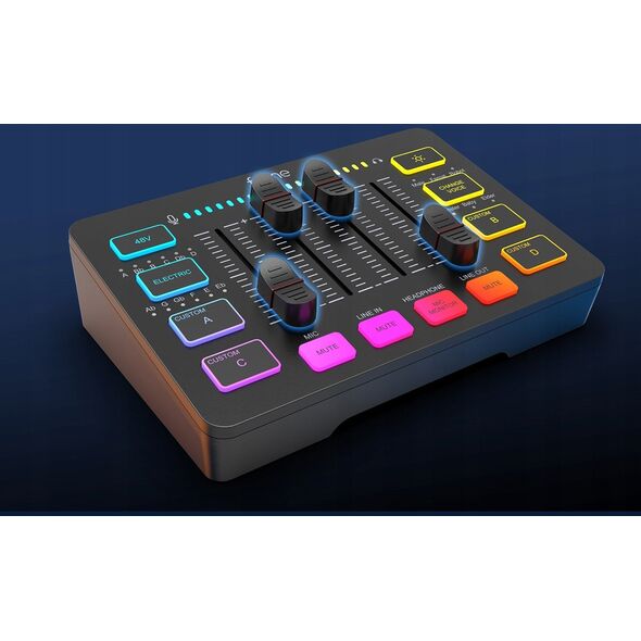 Κονσόλα μίξης Fifine Sound Card SC3W λευκό USB με RGB XLR 2 - καναλιών