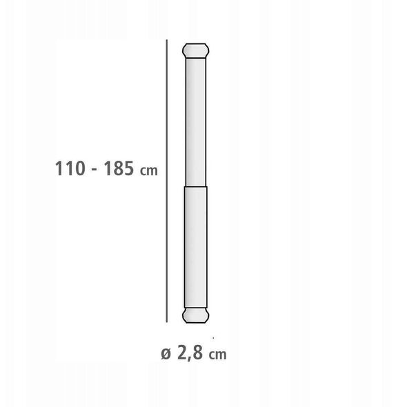 Τηλεσκοπική ράβδος ντους LUZ, Ø 2,8 cm, 110-185 cm, χρώμιο, WENKO