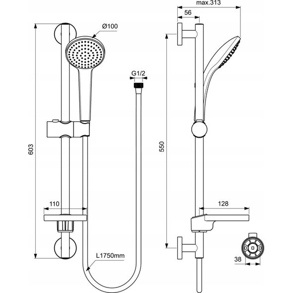 Σετ ντους Ideal Standard Σετ ντους Ideal Standard B9412AA - B9412AA
