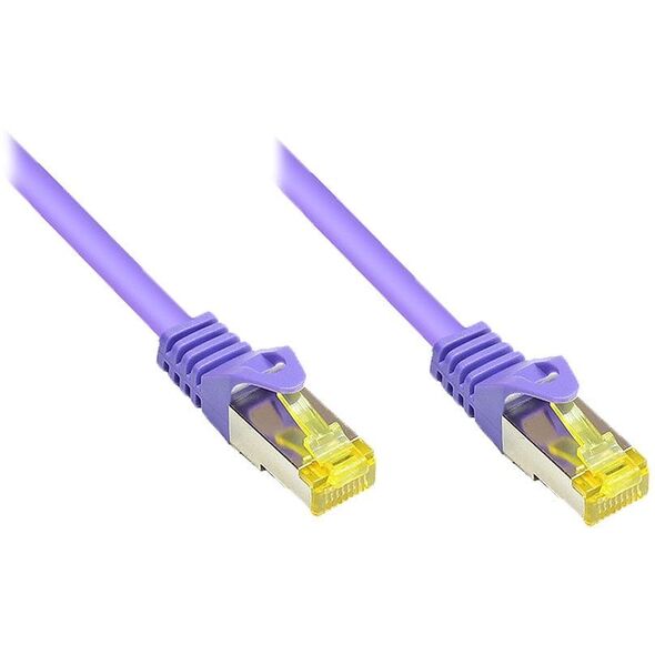 Καλώδιο Patch RJ45 Good Connections με καλώδιο Cat.7 Roh και προστασία κλειδώματος (RNS), S/FTP, PiMF, χωρίς αλογόνα, 600MHz, OFC, μωβ, 0,25m, Good Connections (8070R-003V)