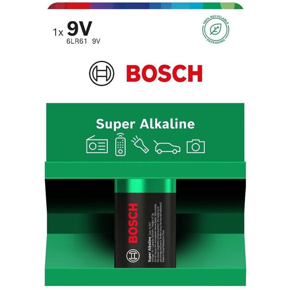 ΜΠΑΤΑΡΙΑ BOSCH 1ΤΜΧ 9V SUPER ALKALINE 6LR61SA1B/00