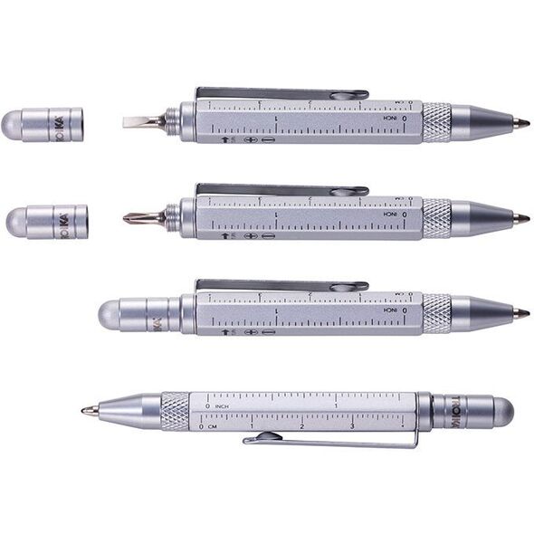 Στυλό πολλαπλών χρήσεων TROIKA LILIPUT TOOL PEN ασημί