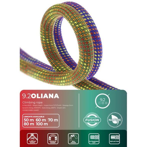 Lina dynamiczna Fixe Climbing Oliana 9,2 50 m - green