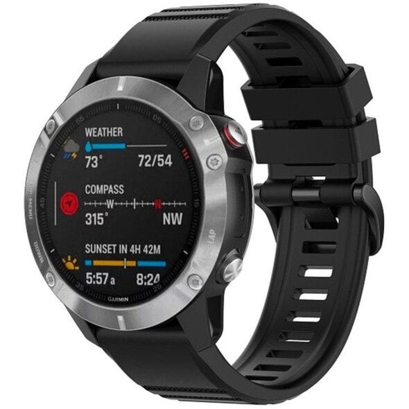 Λουράκι σιλικόνης Fixed QuickFit, 22 mm, μαύρο