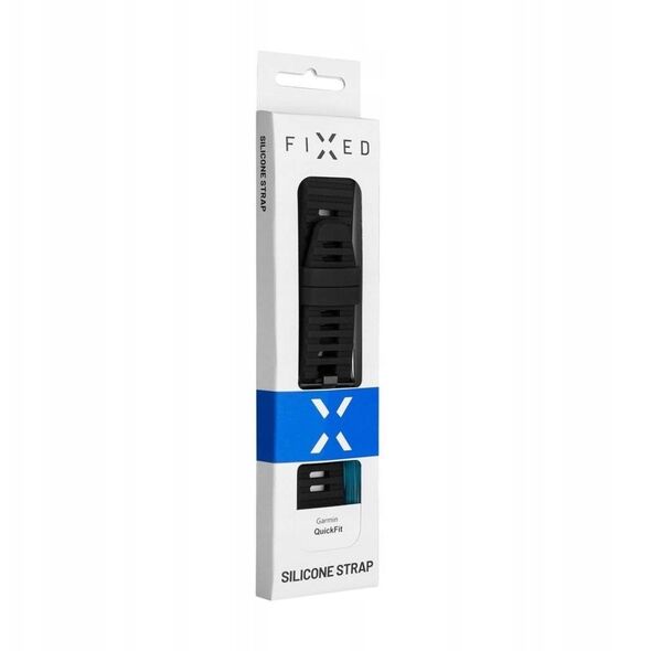 Λουράκι σιλικόνης Fixed QuickFit, 22 mm, μαύρο