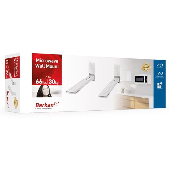 Uchwyt ścienny do kuchenki mikrofalowej 29-42cm biały