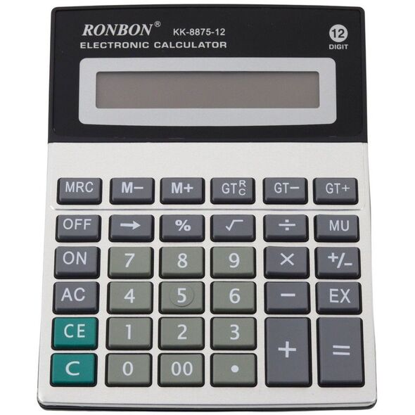 Kalkulator Biurowy Ronbon KK-8875-12 Duży Wyświetlacz 12-Cyfrowy LEAN
