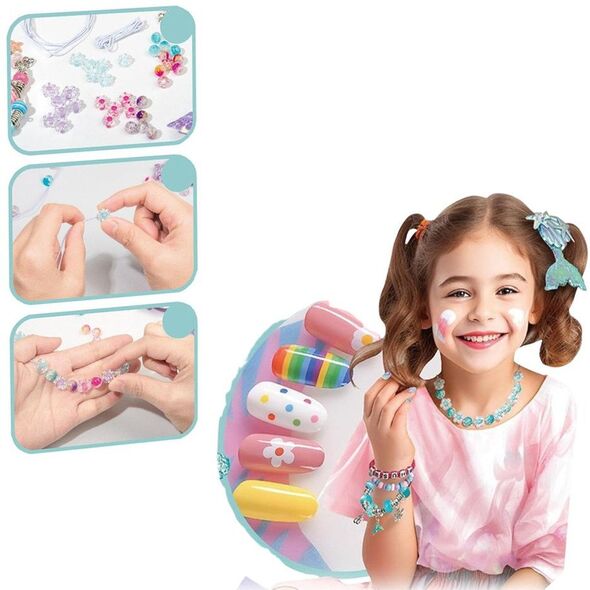 Zestaw Piękności Biżuteria Bransoletka Koraliki Spinka Syreni Ogon 48el LEAN Toys