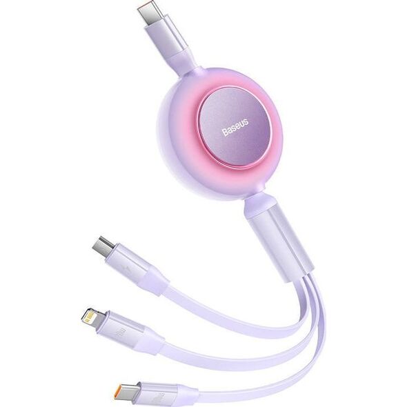 Kabel USB Baseus USB-C - USB-C + microUSB + Lightning 1.1 m Fioletowy (CAMJ010205)