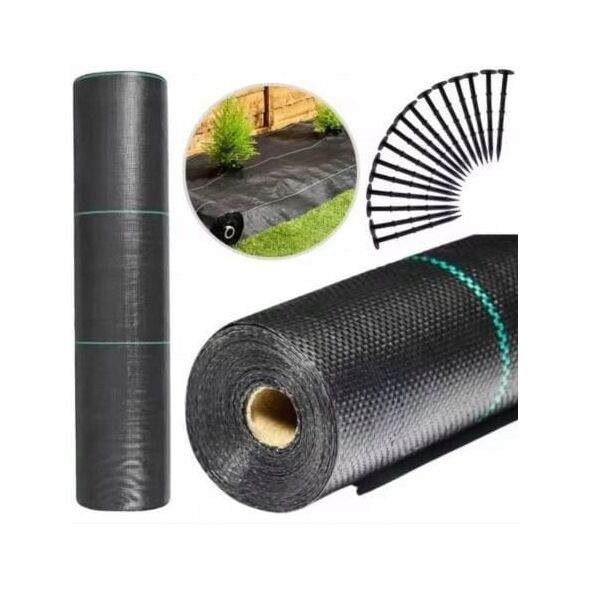 Agrotkanina czarna 1,1x50m UV 135g antychwastowa agrowłóknina + kotwy