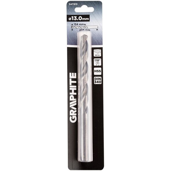 Wiertło do metalu HSS, DIN 340, przedłużane, 13 mm