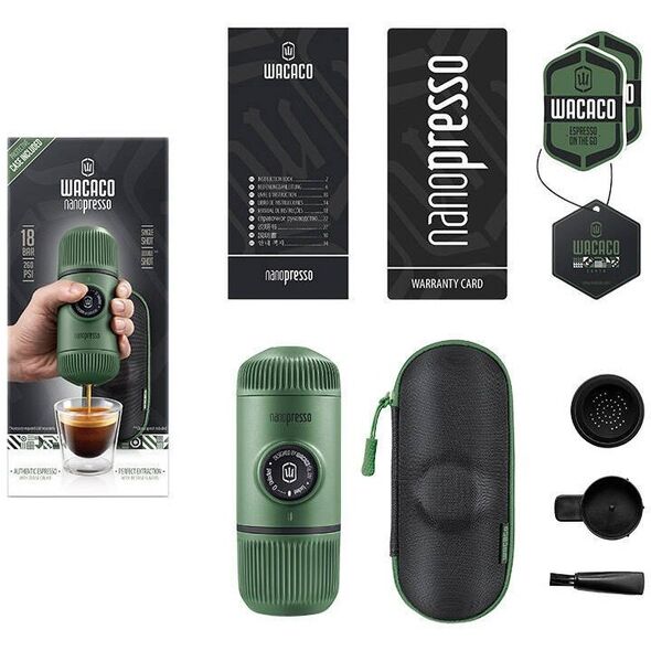 Przenośny ekspres do kawy WACACO Nanopresso Moss Green + Etui WACACO