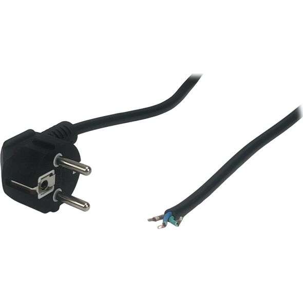 POSAC-10/7/7L-18B: POS AC cable CEE7/7-YJ-03-90?[10A]-tinned ends H05VV-F3G0,75 L=1800 black