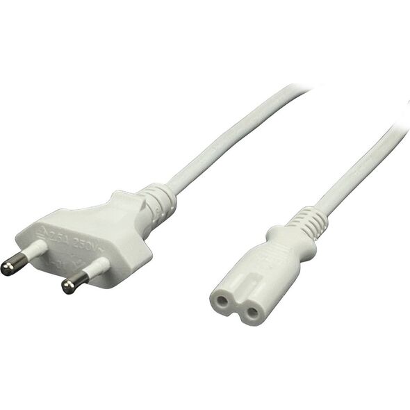 POSAC-C7EU12WH: POS AC cable C7-QT8[2,5A]-CEE7/16-YJ01[2,5A] H03VVH2-F2G0,5 L=1200 white