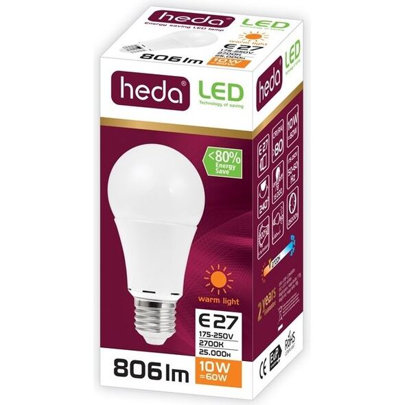 BestService Żarówka LED LUMAX 10W A60 E27 HEDA 806lm (HD101)