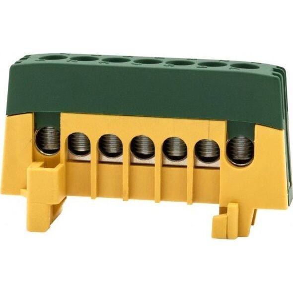 Listwa zasilająca F-Elektro Listwa ochronna ZPI 7-modułowa (7x16mm2) IP20 AL/CU - żółto/zielona F2.0390