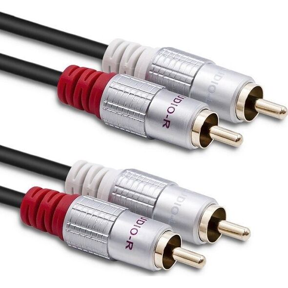 Kabel Qoltec RCA (Cinch) x2 - RCA (Cinch) x2 1m czarny (52336)
