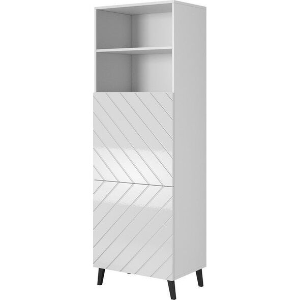 Cama Meble Witryna ABETO 60x40xH176,5 biały/biały połysk