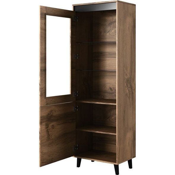 Cama Meble Witryna NORD 60x38x182,5 dąb wotan/antracyt