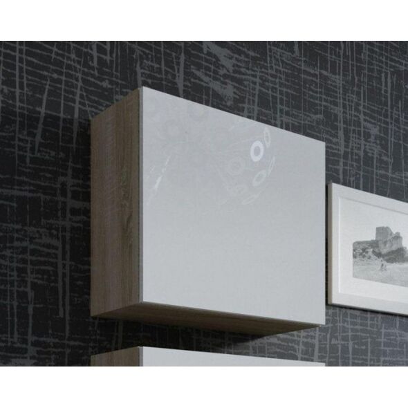 Cama Meble Witryna VIGO kwadrat 50/50/30 sonoma/biały połysk