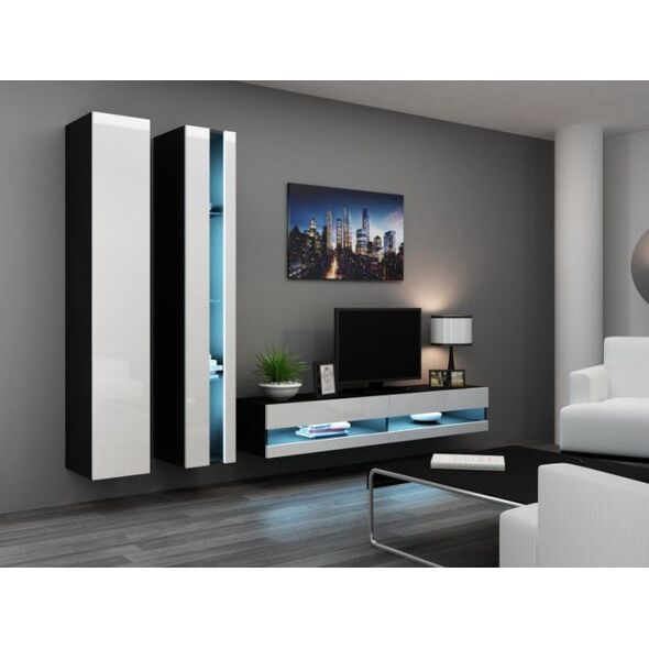 Cama Meble Regał VIGO NEW 180/40/30 czarny/biały połysk