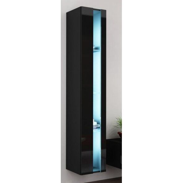 Cama Meble Regał VIGO NEW 180/40/30 czarny/czarny połysk