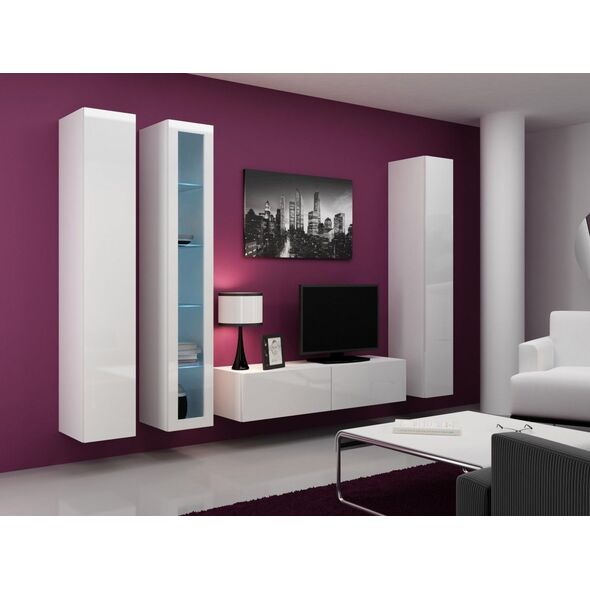 Cama Meble Witryna VIGO szkło'180' 180/40/30 biały/biały poł