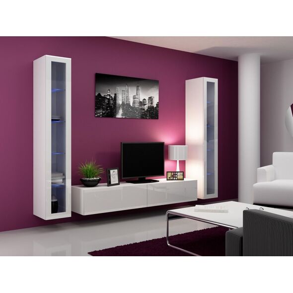 Cama Meble Witryna VIGO szkło'180' 180/40/30 biały/biały poł