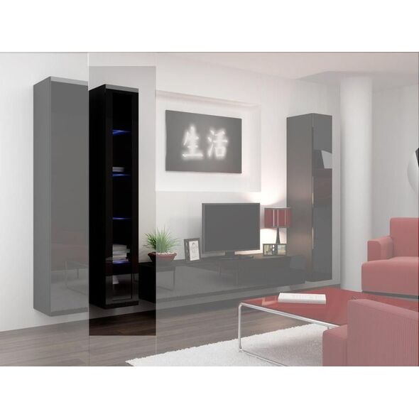 Cama Meble Witryna VIGO szkło'180' 180/40/30 czarny/czarny poł