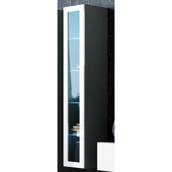 Cama Meble Witryna VIGO szkło'180' 180/40/30 szary/biały poł