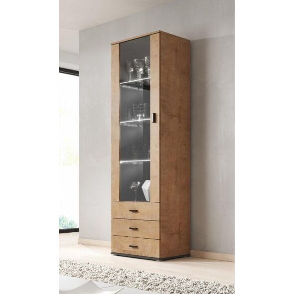 Cama Meble Witryna SOHO S1 dąb lefkas+ czarny