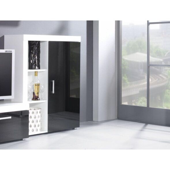 Cama Meble Regał SAMBA (Unit 3) biały/czarny połysk
