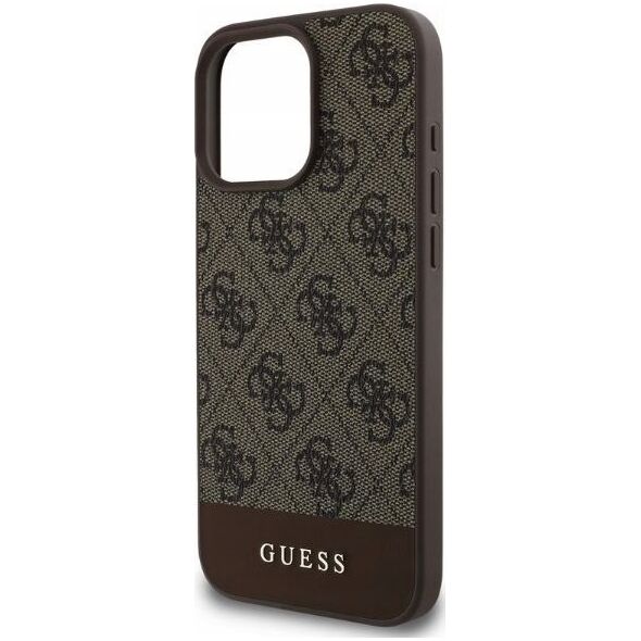 Guess GUESS futerał do IPHONE 16 Pro Max GUHCP16XG4GLBR (PC/TPU 4G PU Bottom Stripe) brązowy
