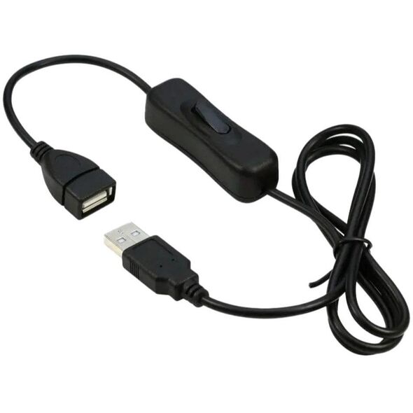 PREMIUMCORD Καλώδιο επέκτασης USB 2.0 με διακόπτη, 1m, μαύρο