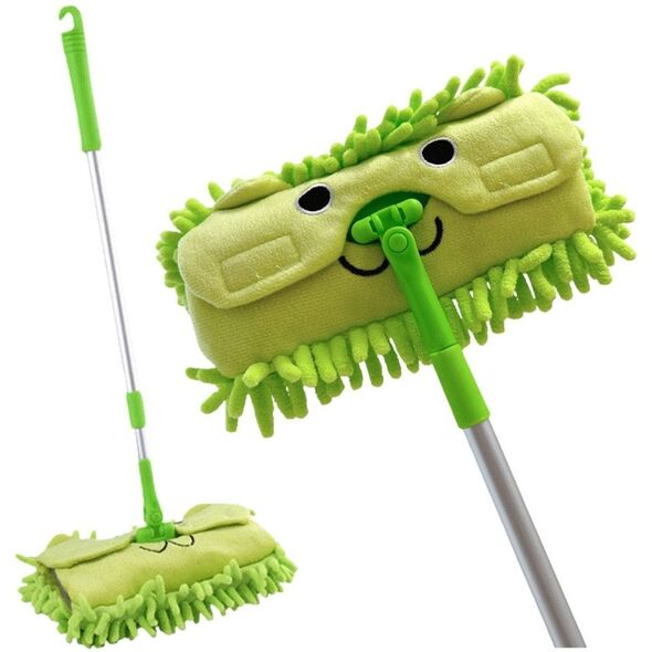 Mop Dla Dzieci Z Rączką Teleskopową Zwierzątko Zielony LEAN Toys