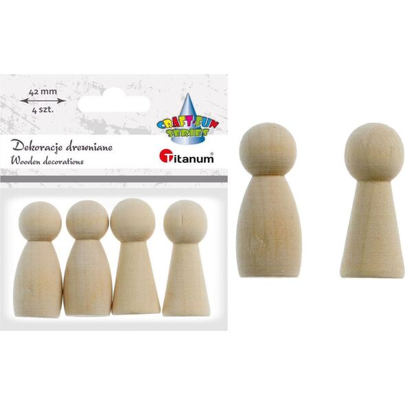 Titanum Dekoracje drewniane pionki postać 42mm 4szt