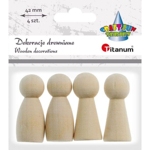 Titanum Dekoracje drewniane pionki postać 42mm 4szt
