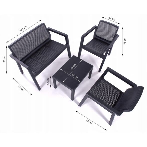 Σετ επίπλων κήπου Keter Emily Patio Set γκρι 29209500939