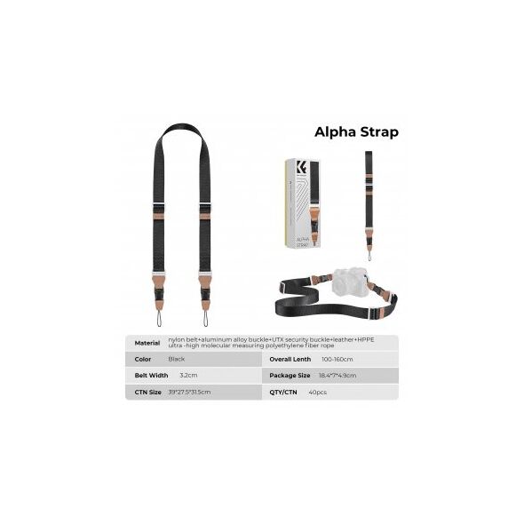 Pasek do aparatu K&F Concept Alpha Strap - czarny