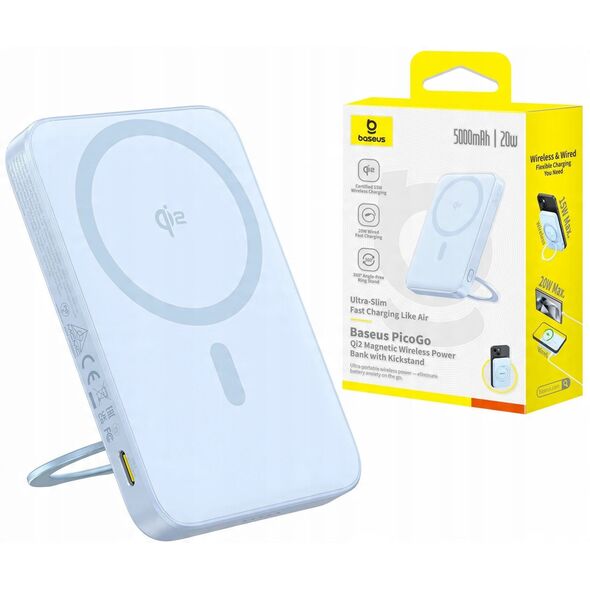 Baseus PicoGo Qi2 5000mAh 20W niebieski
