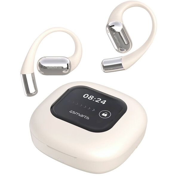 Ακουστικά Bluetooth Open-Ear 4smarts SkyBuds AI Screen, μπεζ