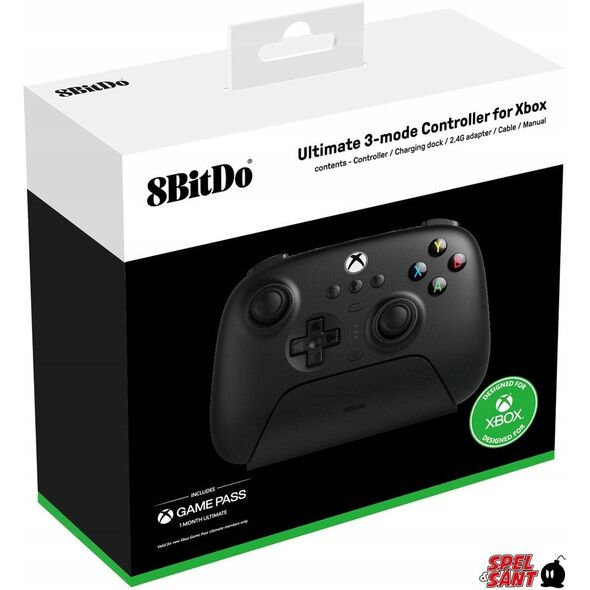 8BitDo Ultimate Ενσύρματο Χειριστήριο 3-Λειτουργιών, Μαύρο, Xbox / PC / Android